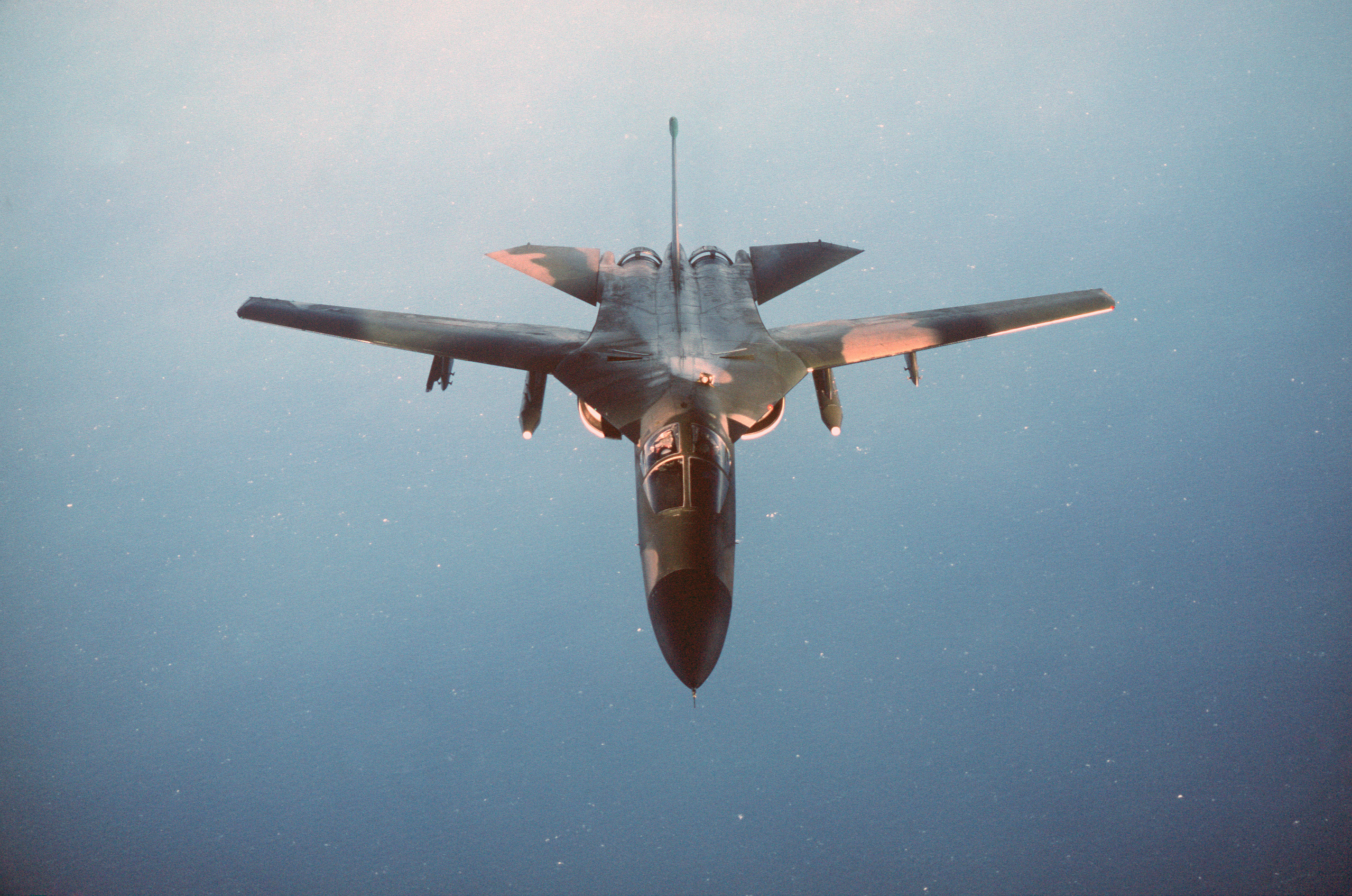 AnF-111 of the 48th TFW flies over the English Channel
