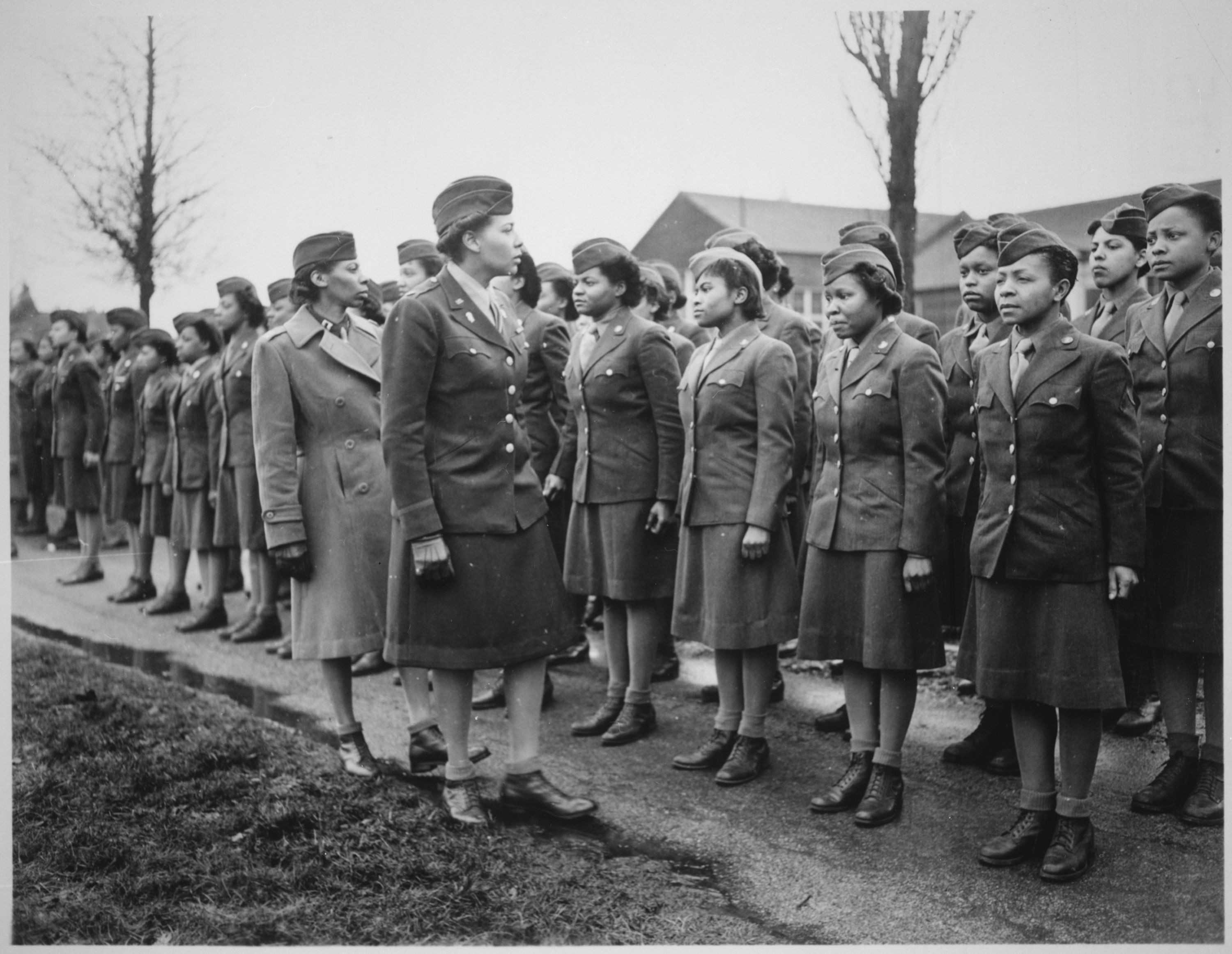 Chartiy Adams inspecting her troops