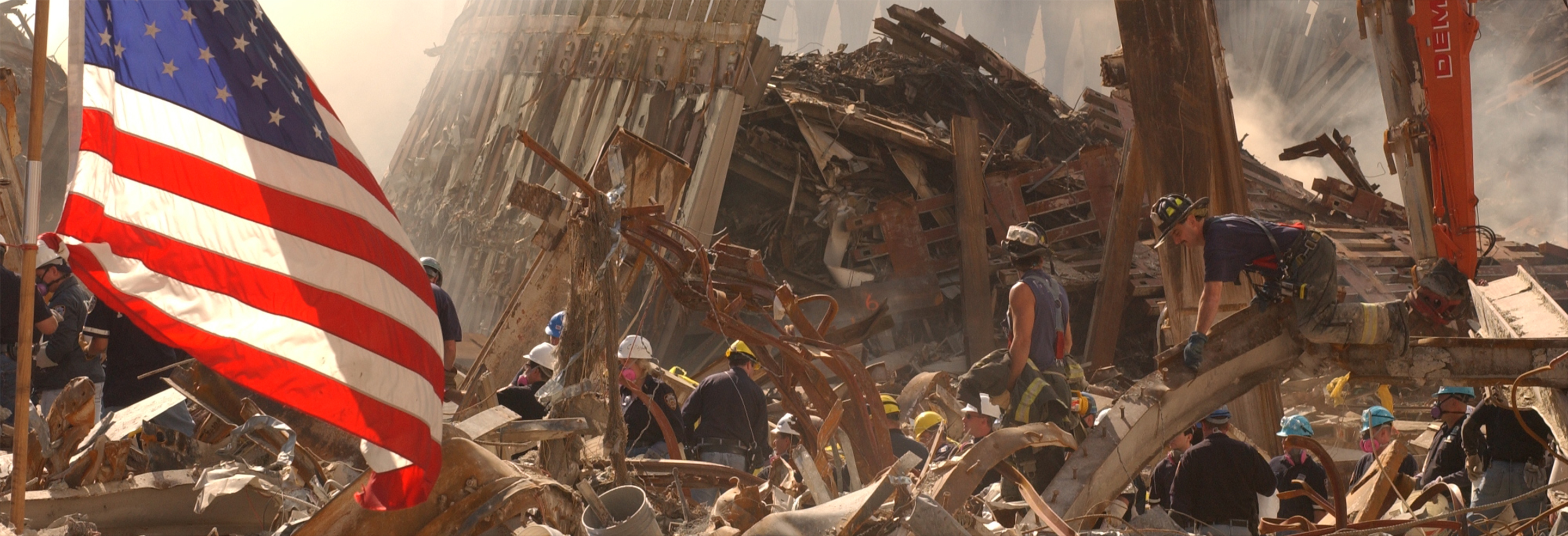 Rescue workers at World Trade Center New York, 19 Sept 2001
