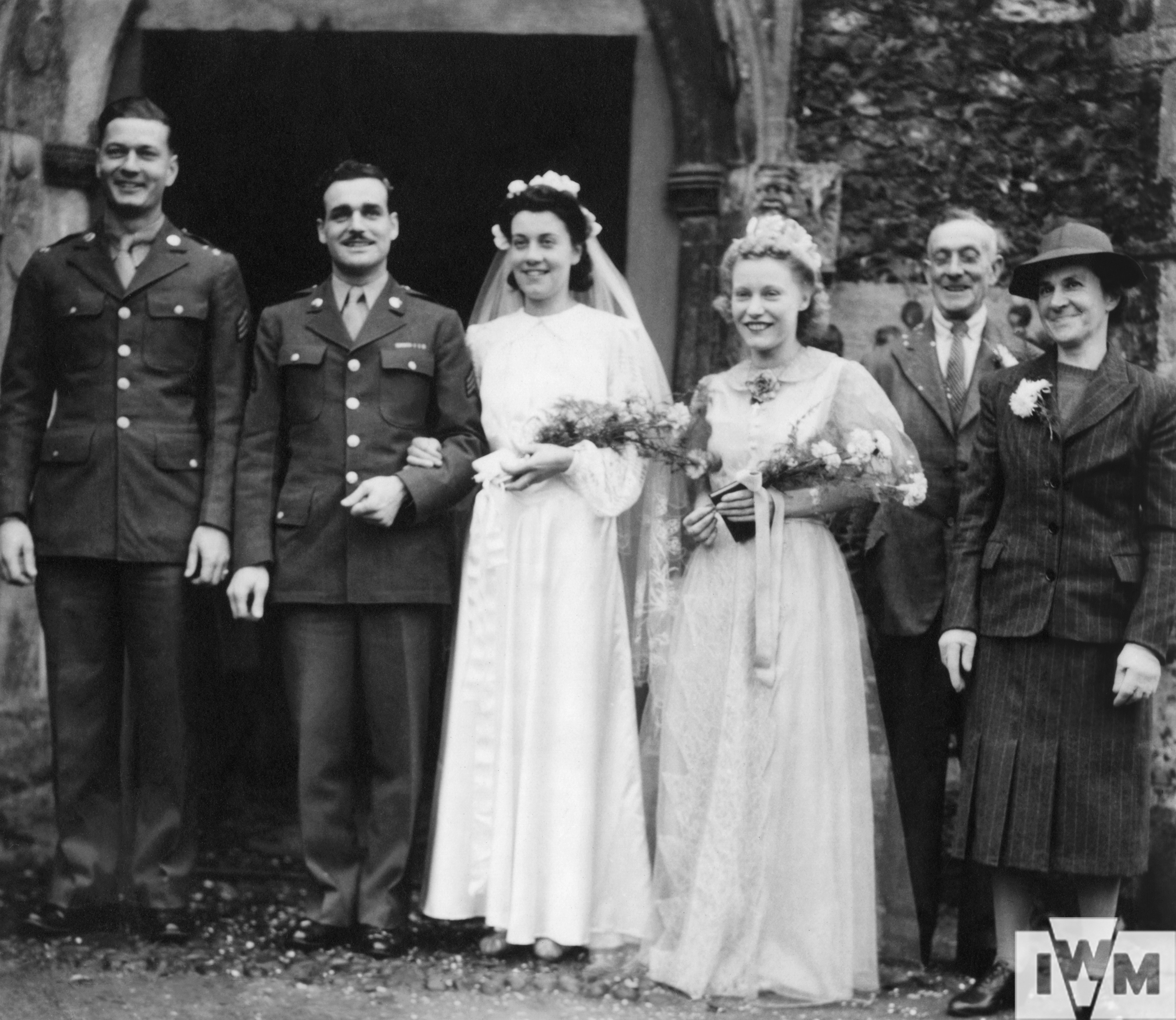 The wedding of Robert Kirschner of the 56th Fighter Group and and May Kirschner (née Lockwood), 2 November 1943