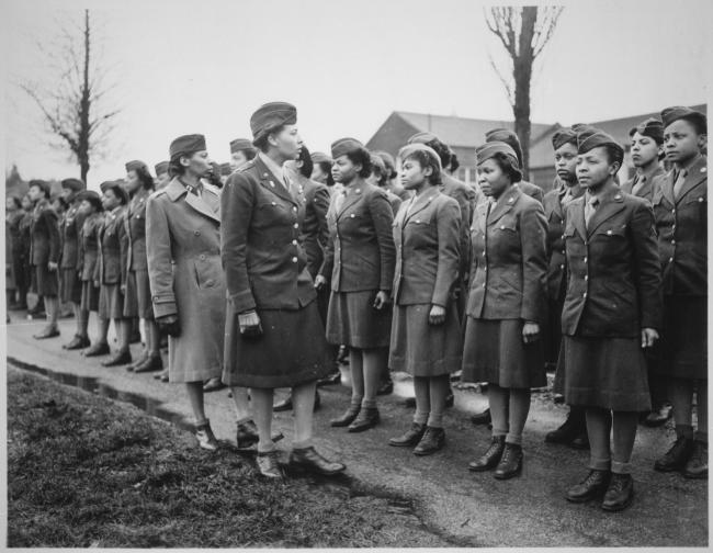 Chartiy Adams inspecting her troops